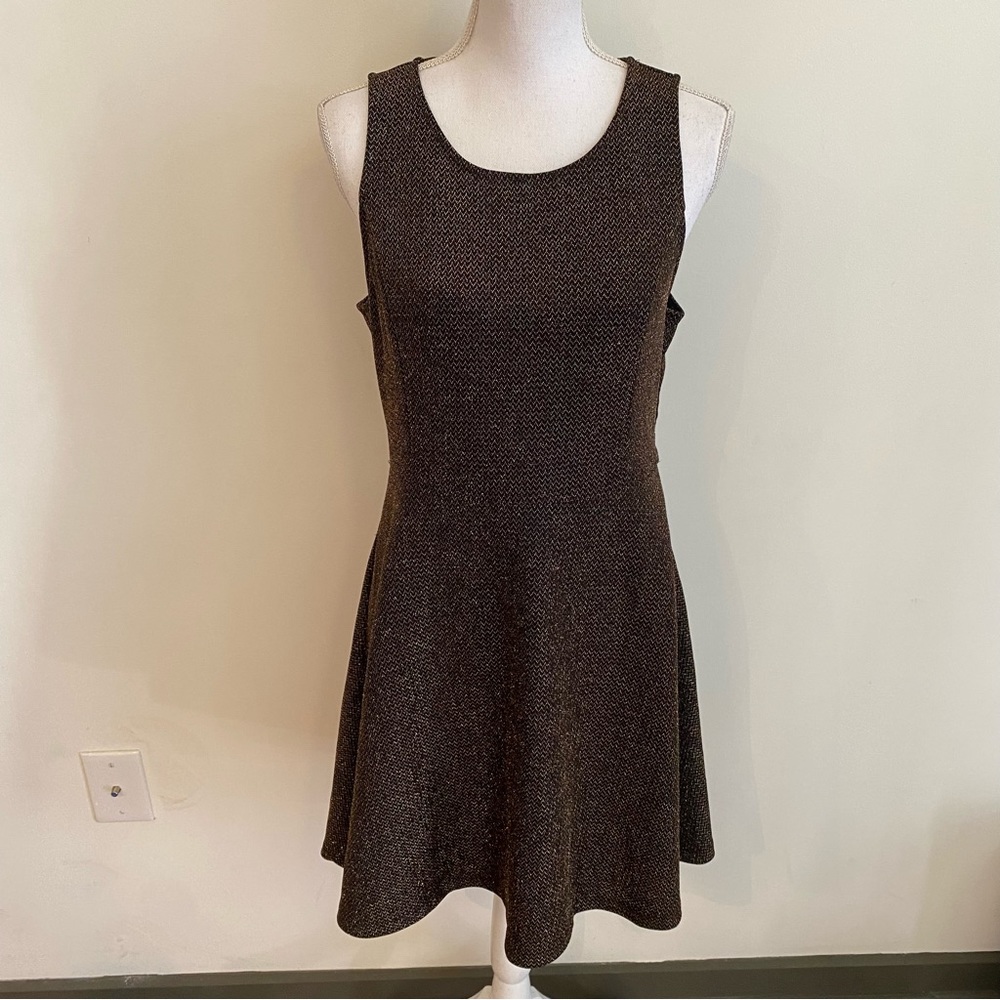 Altar’d State Sparkle Metallic Fit & Flare Mini Dress Size Large - Picture 4 of 8